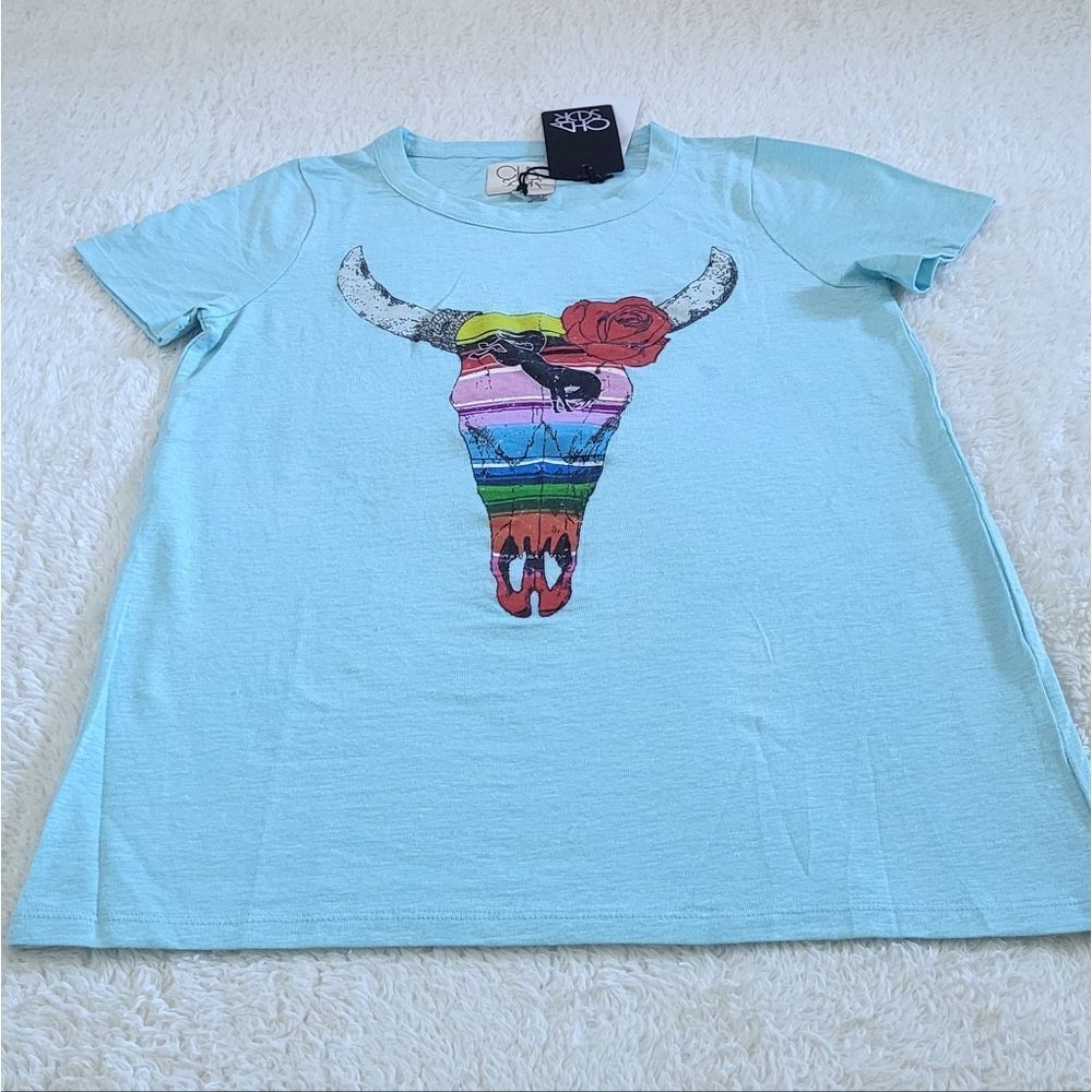 Chaser "Santa Fe Cow🐂 Skull💀" Graphic Tee👕 - NWT - Picture 13 of 14